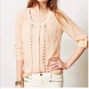 Anthropologie/ Meadow Rue sheer blouse size L